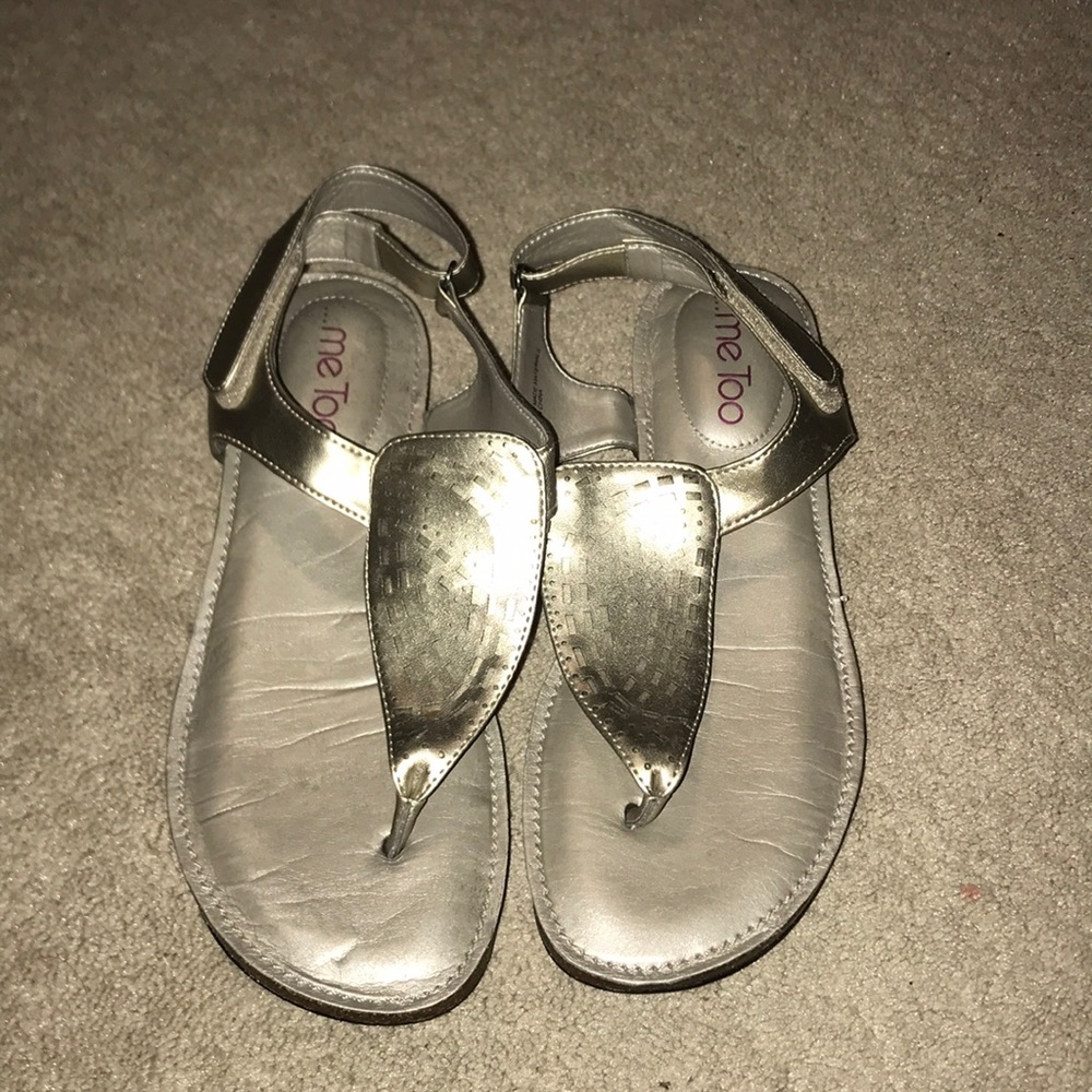 Me too silver strap on sandals